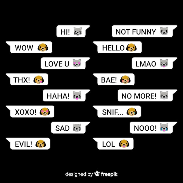 Free Vector | Messages with emojis reactions