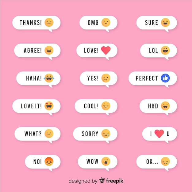 Free Vector | Messages With Emojis Reactions