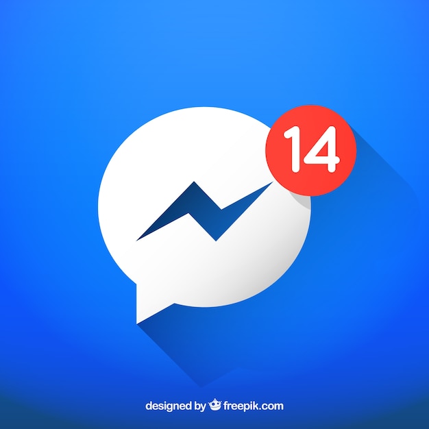 Free Vector | Messenger icon with notifications