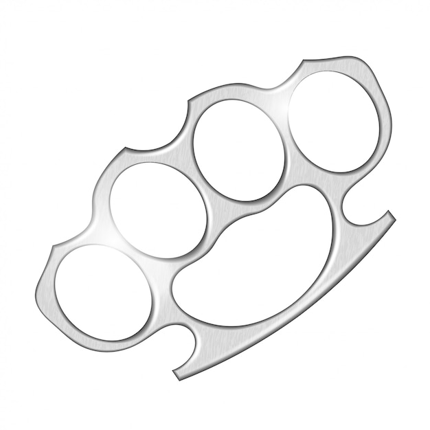 Premium Vector | Metal brass knuckles on white