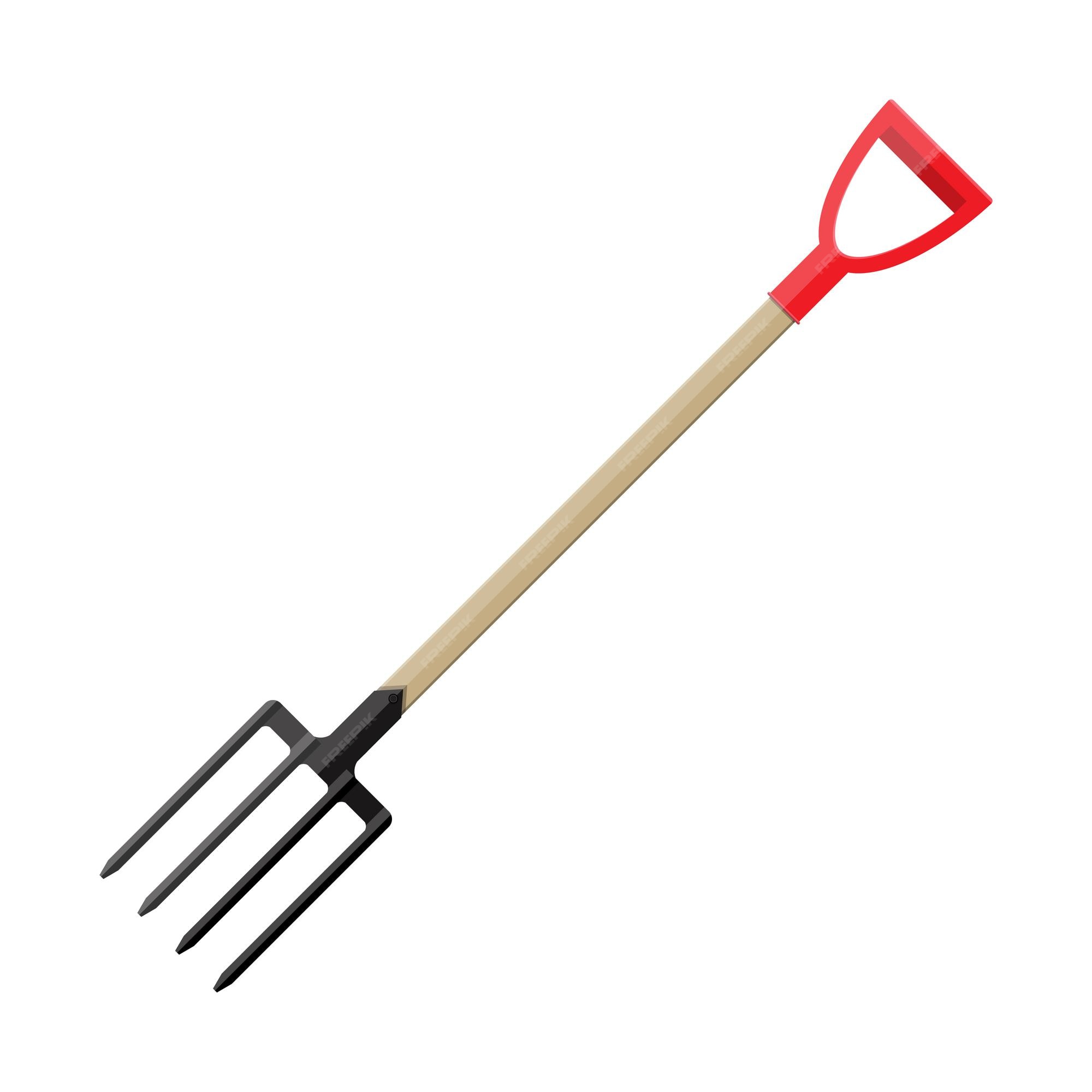 Premium Vector | Metal pitchfork. hayfork tool with plastic handle