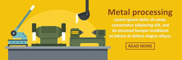 Metal processing factory banner template horizontal concept Premium Vector