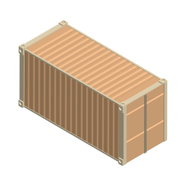 Metal square container isolated on background Free Vector