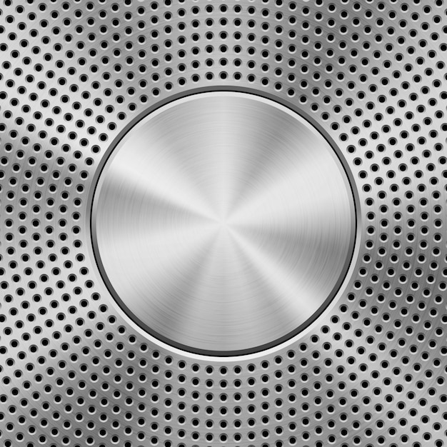 Metal textured technology perforated background Premium Vector
