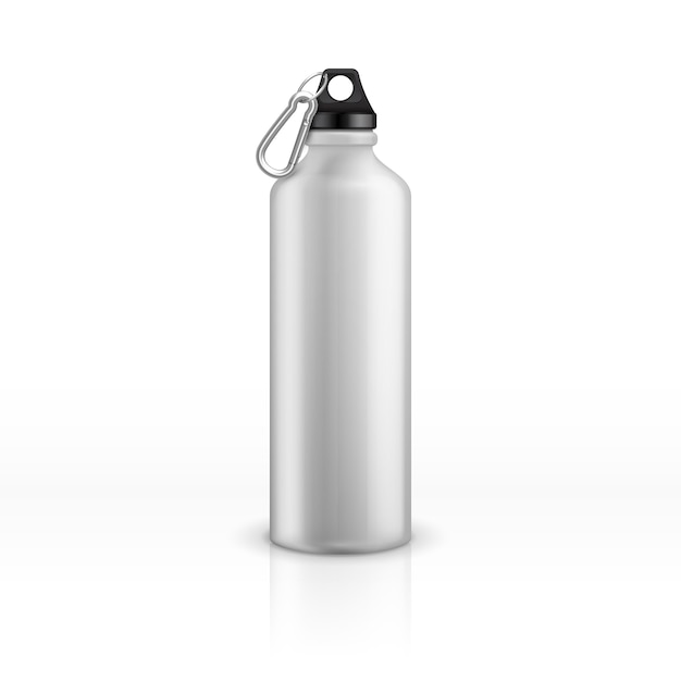 Premium Vector | Metal water bottle. white realistic reusable drink ...