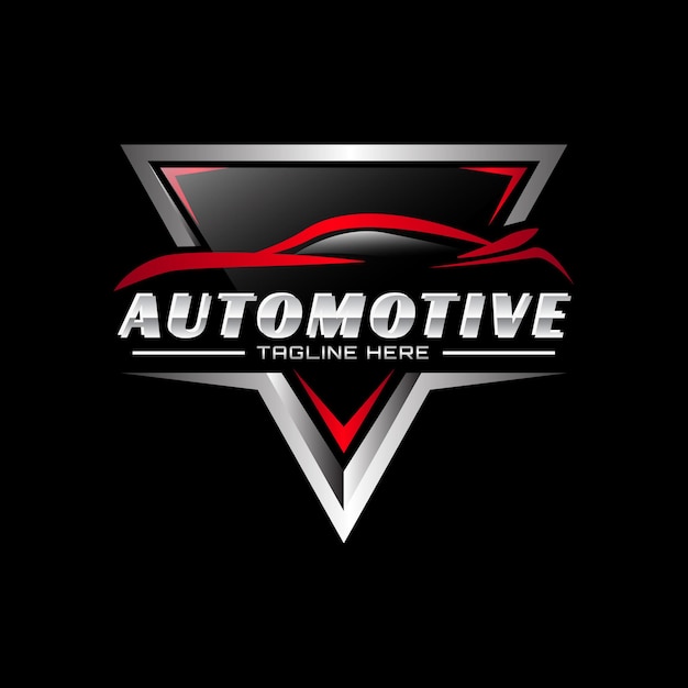 Premium Vector | Metallic badge automotive vector logo template 03