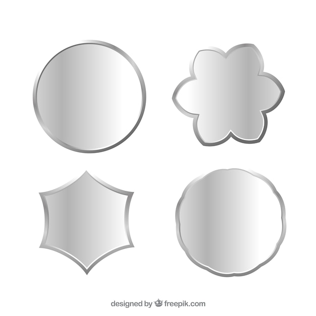 Metallic Badges Vector Free Download