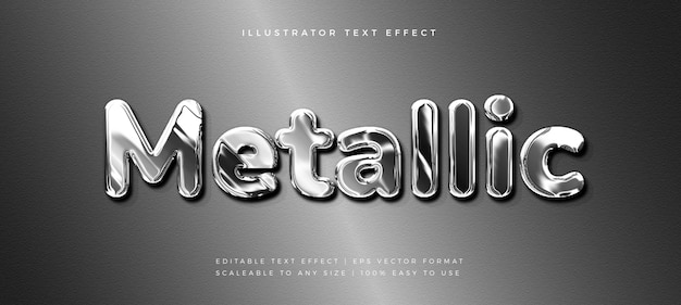 Premium Vector | Metallic Chrome Text Style Font Effect