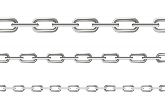 Metallic dangling chain links seamless metal. Vector | Premium Download