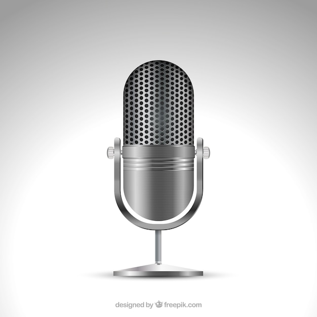 Download Free Vector | Metallic microphone in realistic style