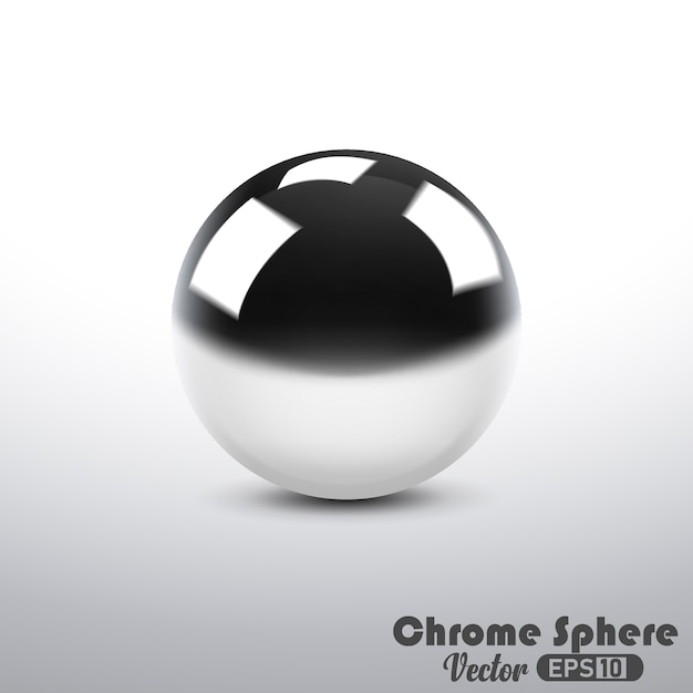 Premium Vector | Metallic reflective chrome sphere