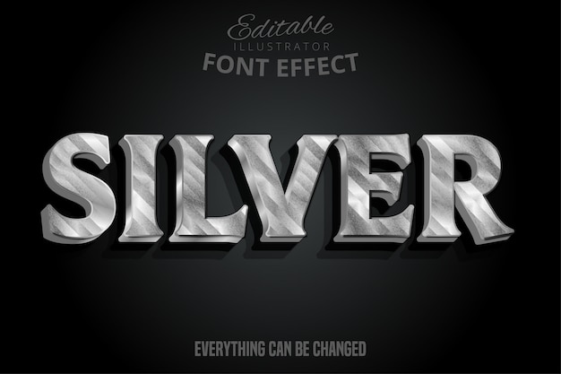 Premium Vector | Metallic silver text effect, shiny silver alphabet style