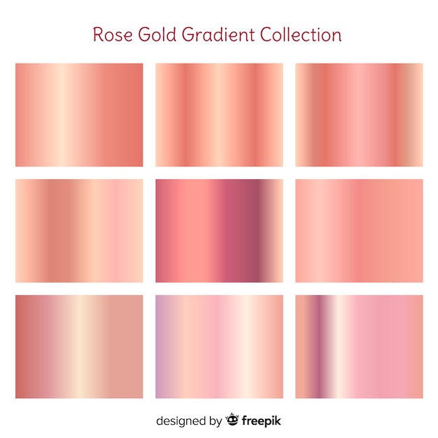 Metallic texture rose gold gradient set Vector | Free Download