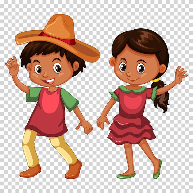 メキシコの男の子と女の子の衣装 無料のベクター