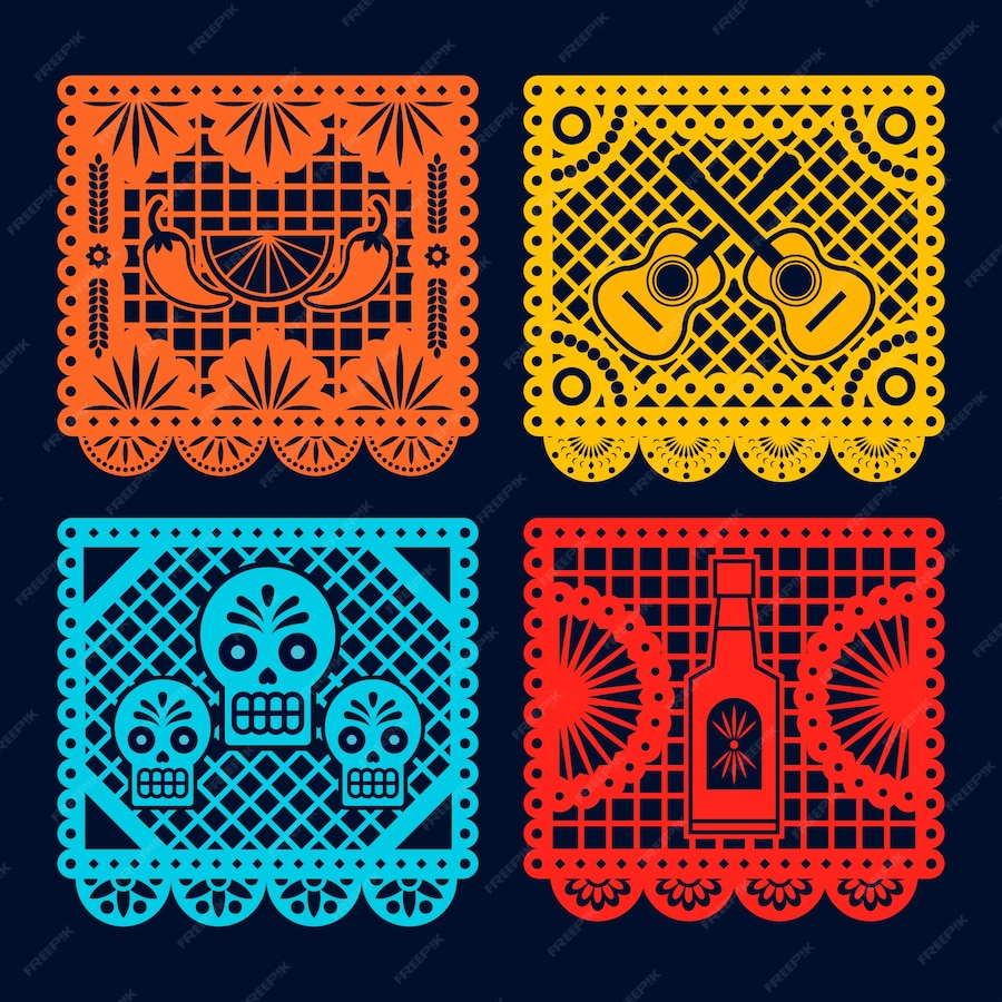 Free Vector | Mexican bunting collection