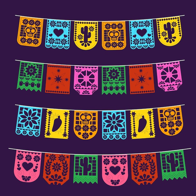 Free Vector Mexican Bunting Set 8302