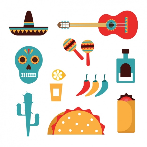 Free Vector | Mexican elements collection