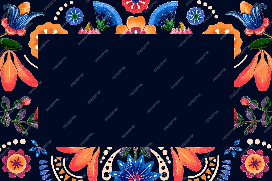 Free Vector Mexican Ethnic Flower Frame Illustration