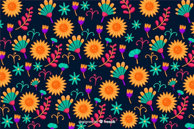 Free Vector | Mexican floral background