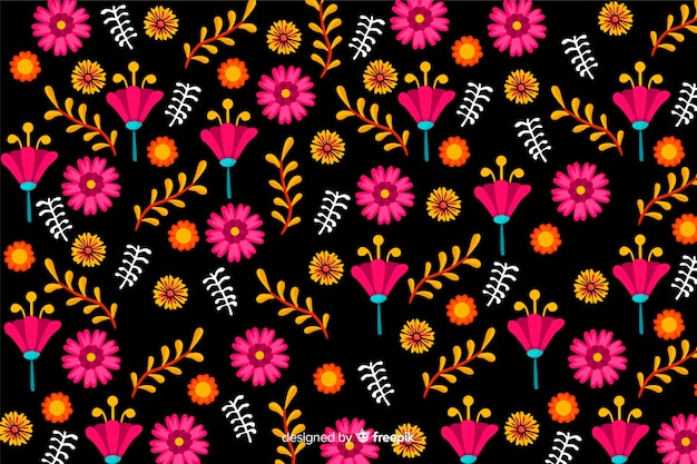 Mexican floral background Vector | Free Download