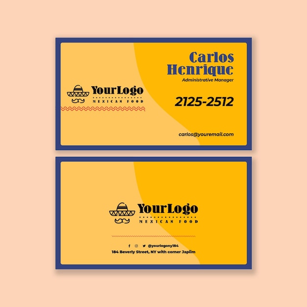 Food Business Cards Templates Free