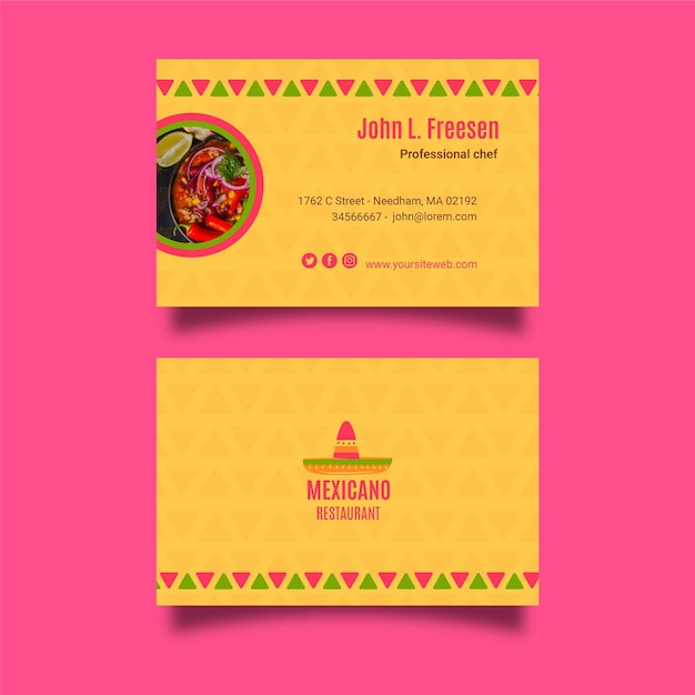 Food Business Cards Templates Free