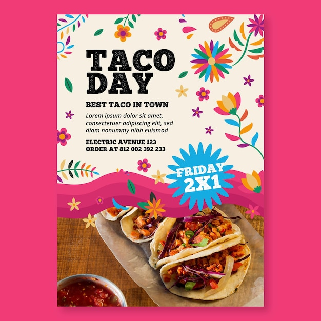 Free Vector | Mexican food vertical flyer