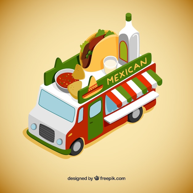 Mexican foodtruck  Free Vector