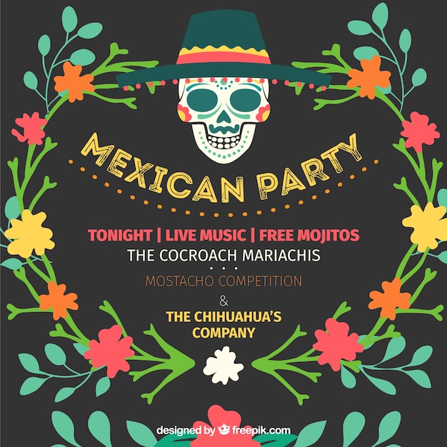 Free Vector Mexican party invitation