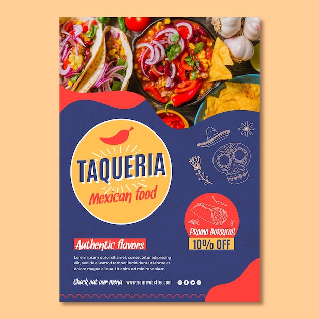 Free Vector | Mexican restaurant poster