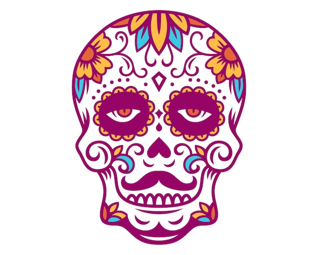 Premium Vector | Mexican skull day of the dead vector illustration