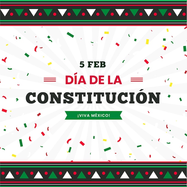 Premium Vector | Mexico constitution day colorful confetti