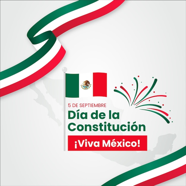 Free Vector Mexico constitution day with flags