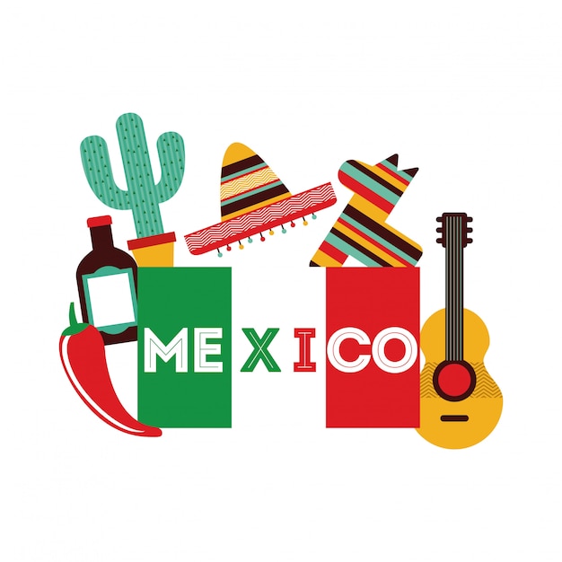 Mexico design over white background vector illustration Vector ...