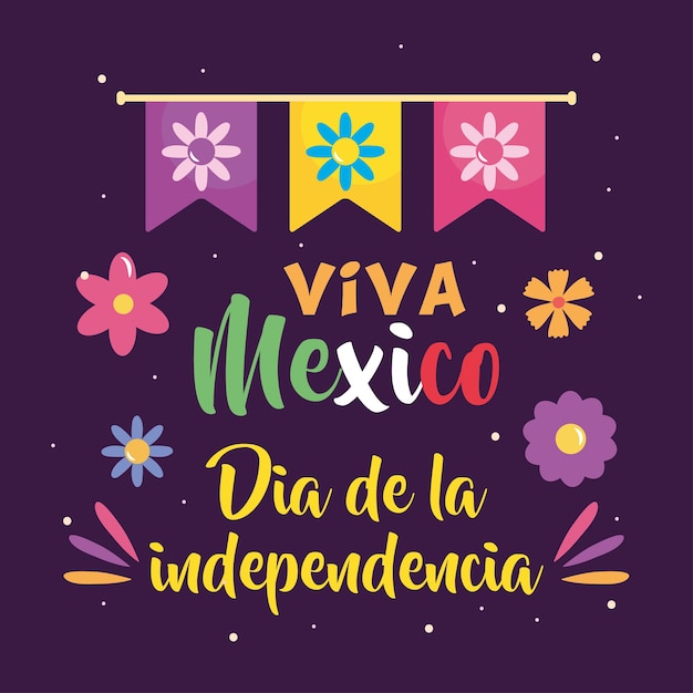 Premium Vector Mexico Independence Day Design With Pennant