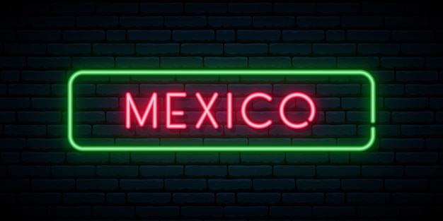 Premium Vector | Mexico neon sign.