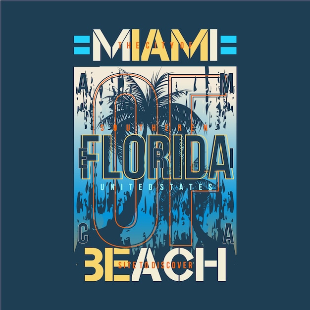 Miami beach with abstract background graphic | Premium Vector