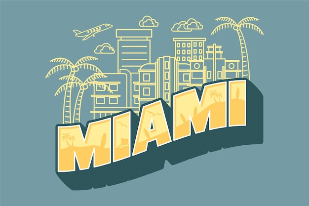 Miami city lettering | Free Vector