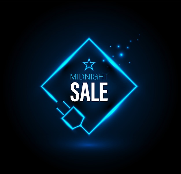 Premium Vector | Midnight sale banner with plug.