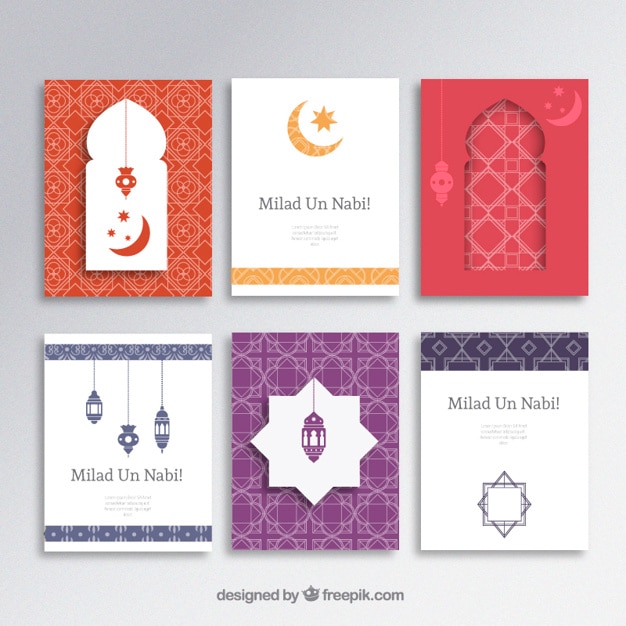 Premium Vector | Milad un nabi cards