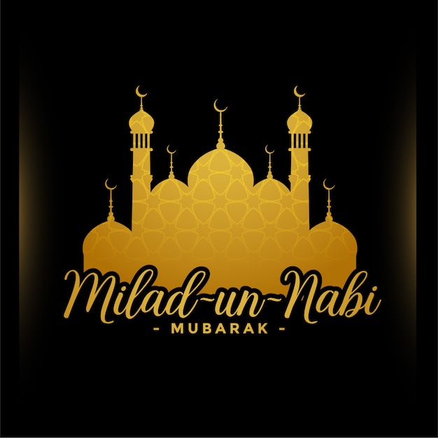 Free Vector | Milad un nabi festival golden greeting card