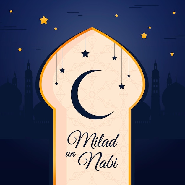 Free Vector | Milad-un-nabi greeting theme