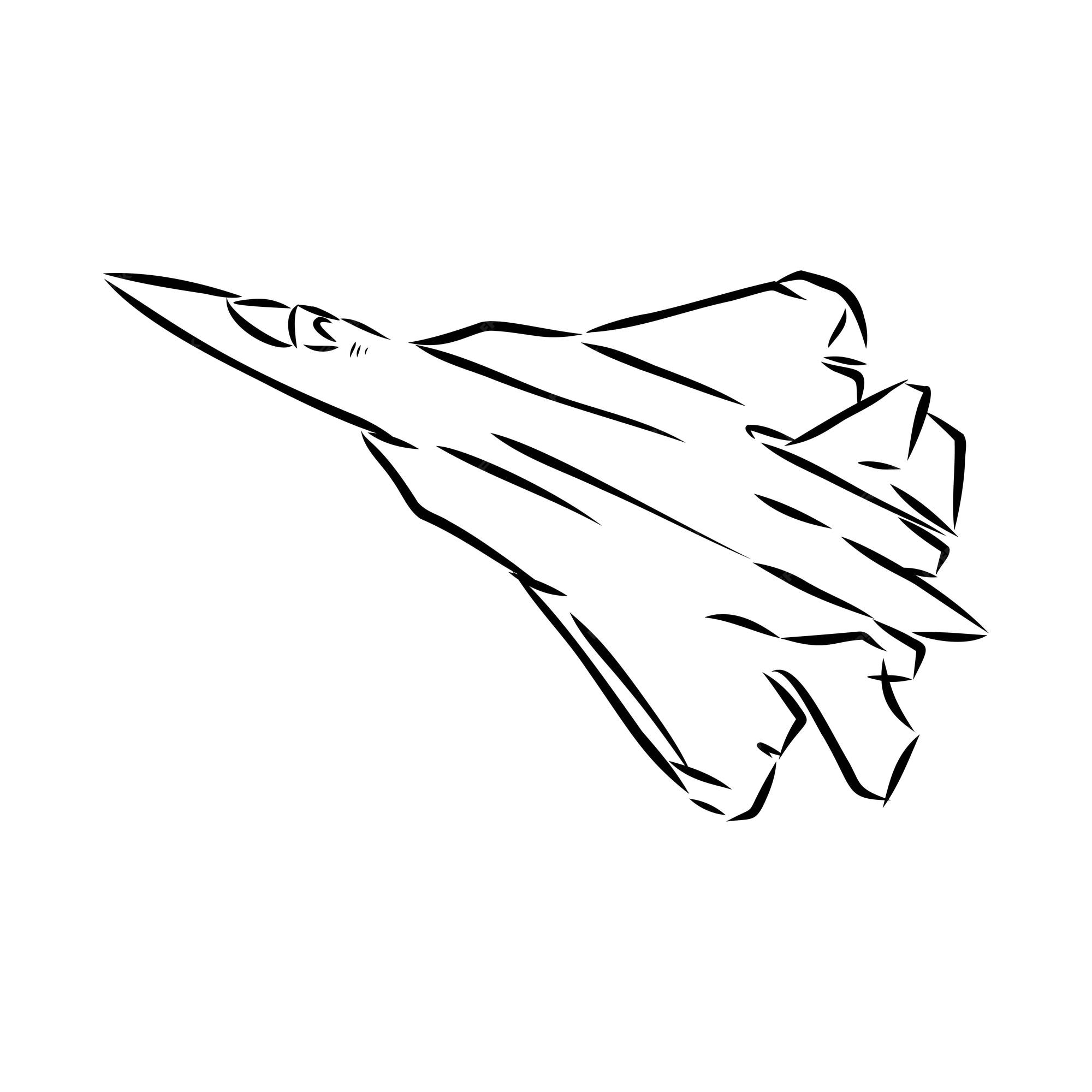 Premium Vector | Military aircraft vector drawing isolated on white ...