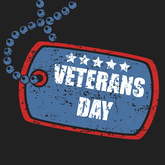 Premium Vector | Military dog tag stamp of veterans day