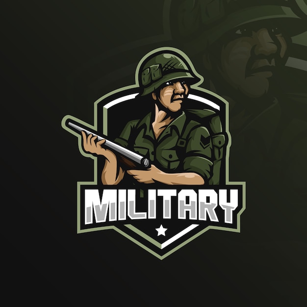 Military mascot logo design with modern illustration concept style for