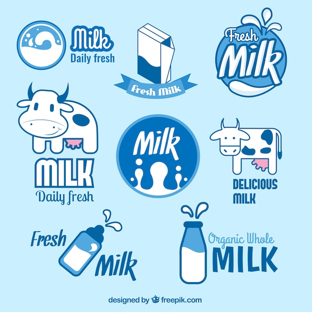 Download Free Vector | Milk badges