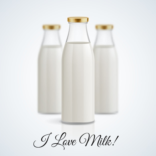 Milk bottle illustration Premium Vector