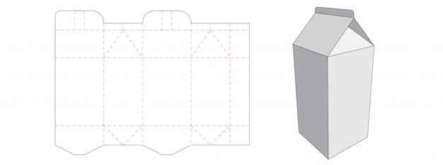 Premium Vector Milk Box Packaging Die Cut Template Design