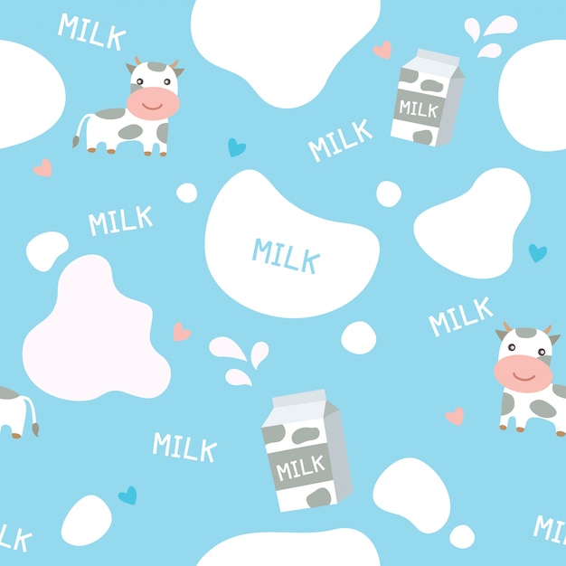 Premium Vector Milk Seamless Pattern