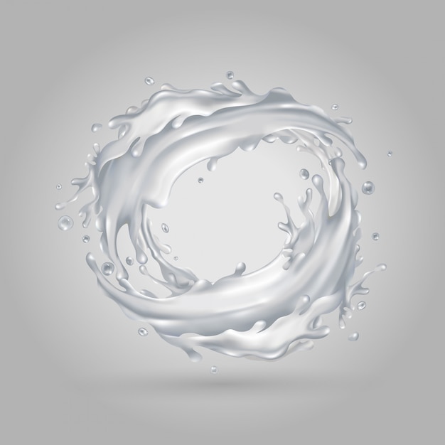 Download Free Milk Splashes Circle On A Gray Background Premium Vector Use our free logo maker to create a logo and build your brand. Put your logo on business cards, promotional products, or your website for brand visibility.